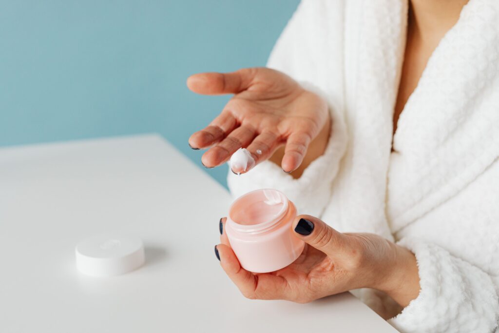 Luxury hydration cream texture for cold weather skincare showing rich moisturizing formula for winter protection