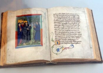 Medieval Book in Gothic Castle