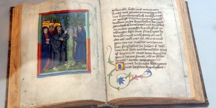 Medieval Book in Gothic Castle