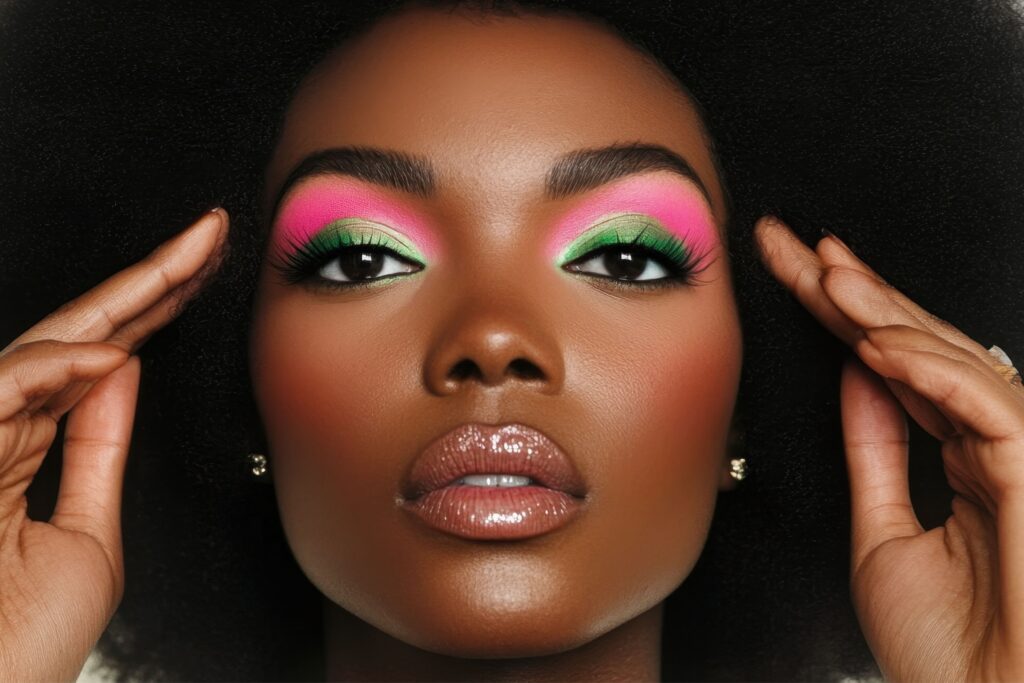 Vibrant neon shades electrify European makeup trends