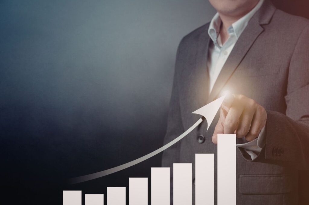 Revenue growth chart showing bootstrap startup profitability and sustainable business expansion