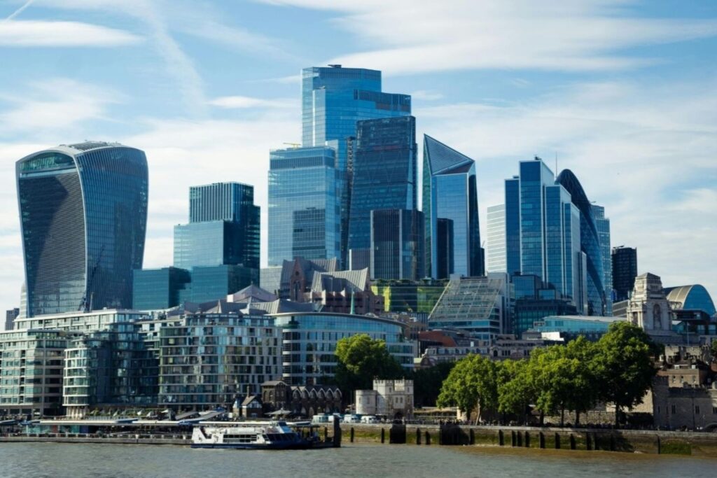 European private equity market in London financial district representing regional investment fund opportunities