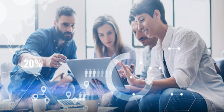 EU Business Teams Navigate AI Regulation Compliance in 2026 - EUwebzine Business professionals collaborating on AI regulation compliance strategy in a modern European digital economy office environment