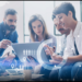 Business professionals collaborating on AI regulation compliance strategy in a modern European digital economy office environment