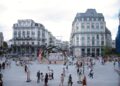 A group of visitors exploring creative installations at the NEB Festival in Brussels's Parc du Cinquantenaire