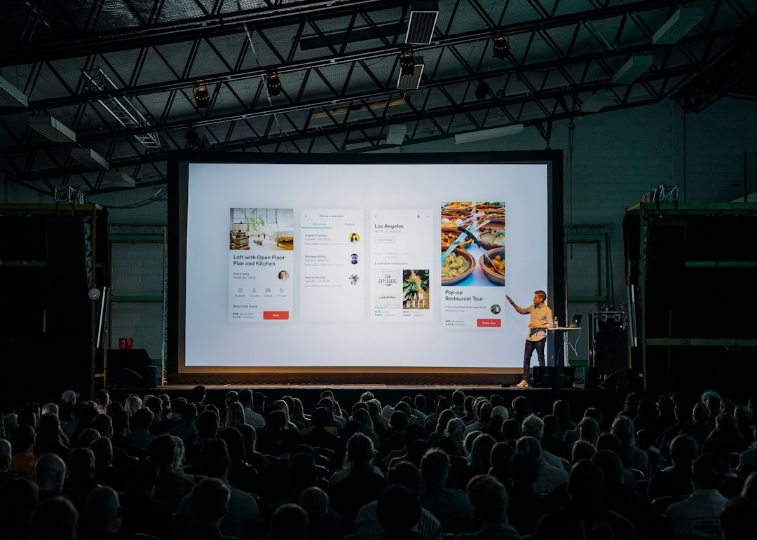 A founder presenting an EU funding application pitch to a panel of investors