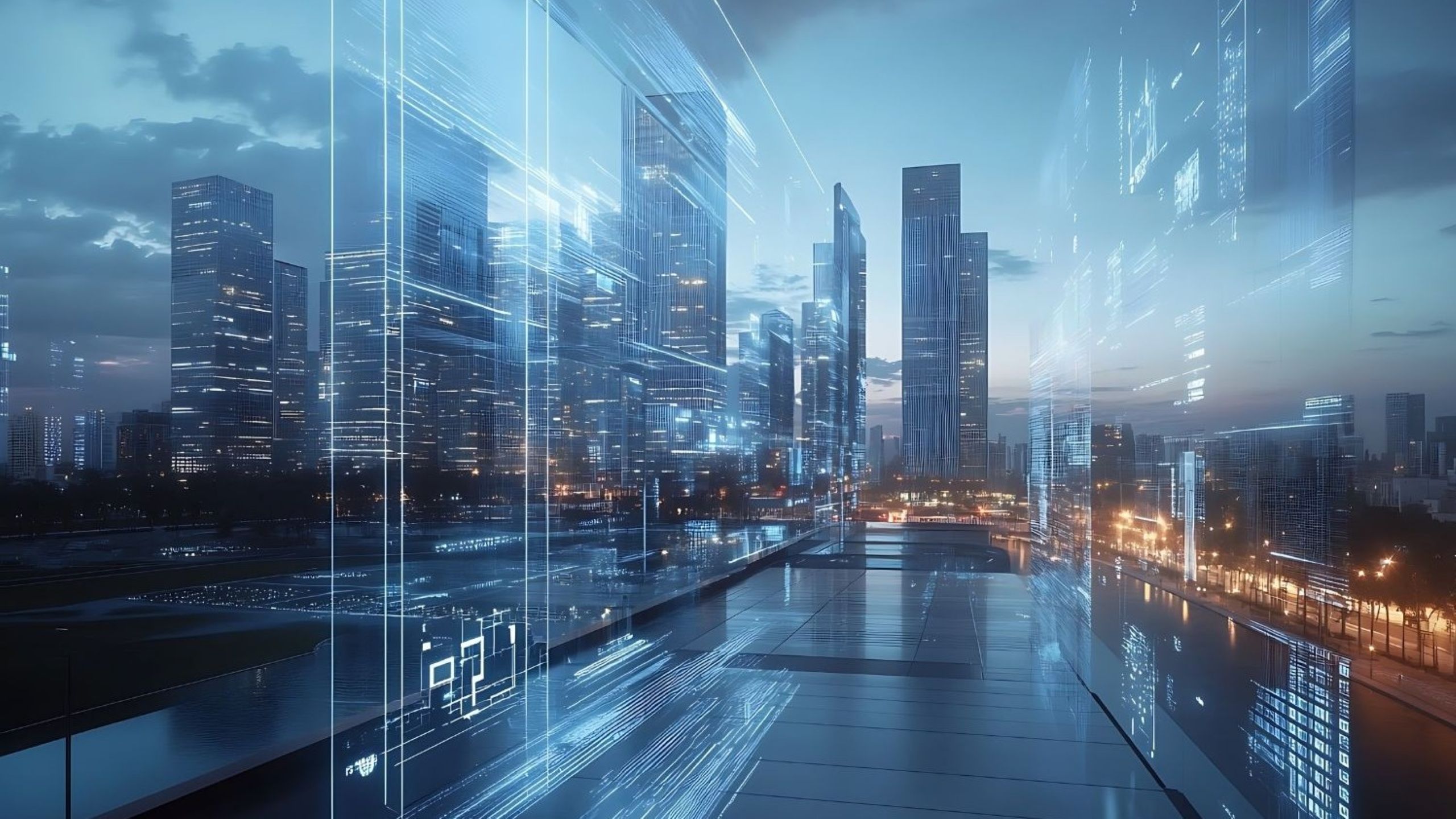 Inovação PropTech apresentando soluções de edifícios inteligentes com arquitetura e tecnologia europeias modernas